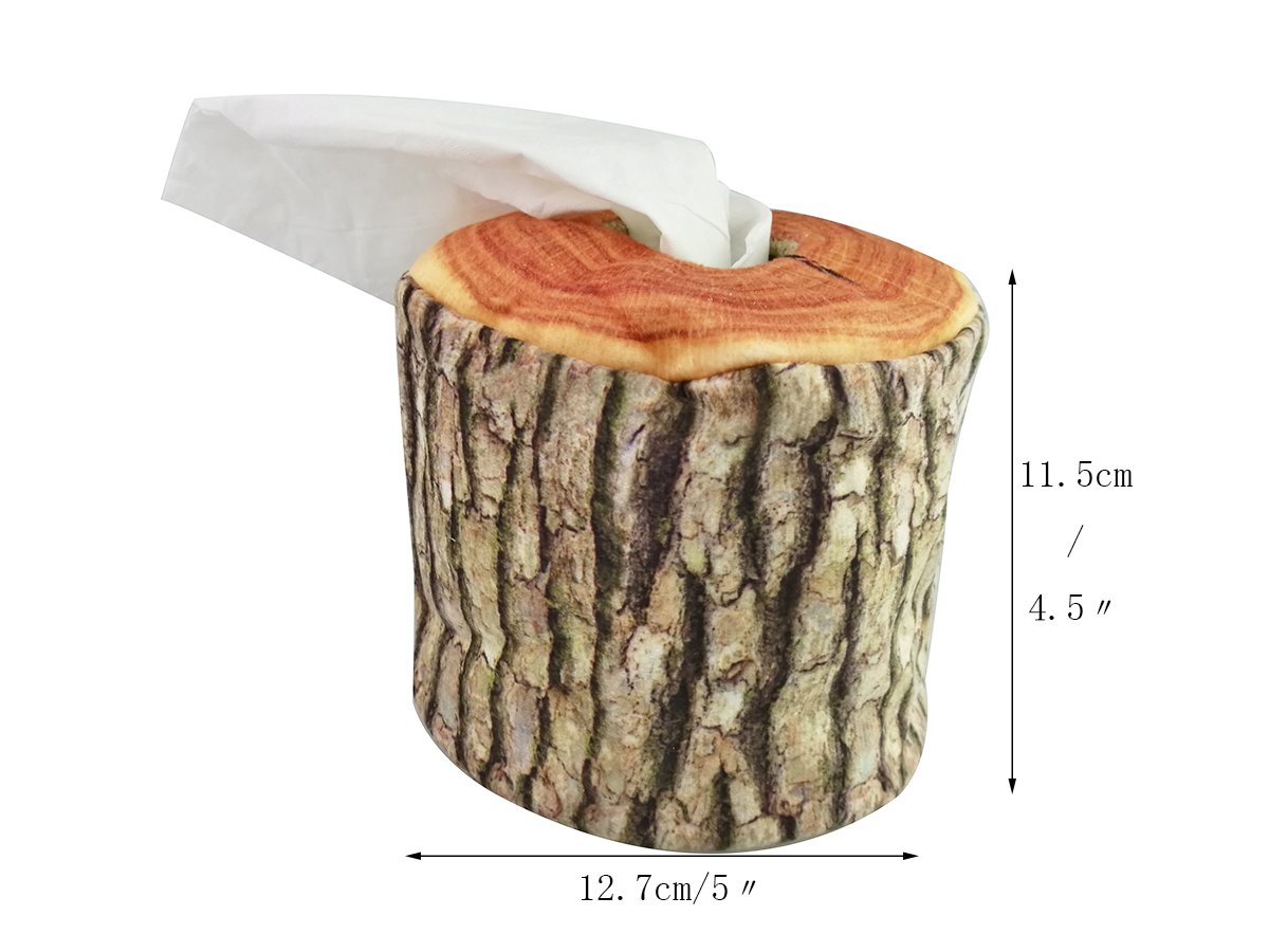 Pbao Baby Carrier Environment Friendly Natural Log Pattern Soft Portable Roll Tissue Box Cover Holder