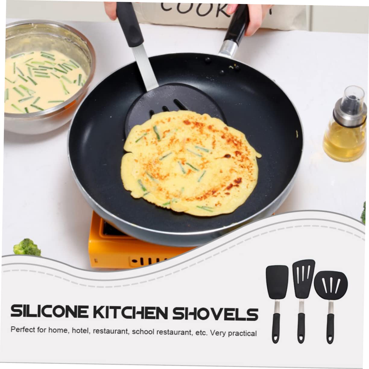 LIFKOME 3pezzi Spatole in Silicone per Cucina da Cucina in Silicone per Biscotti Utensili da Spatole per Bistecche per Uso Domestico e Ristoranti