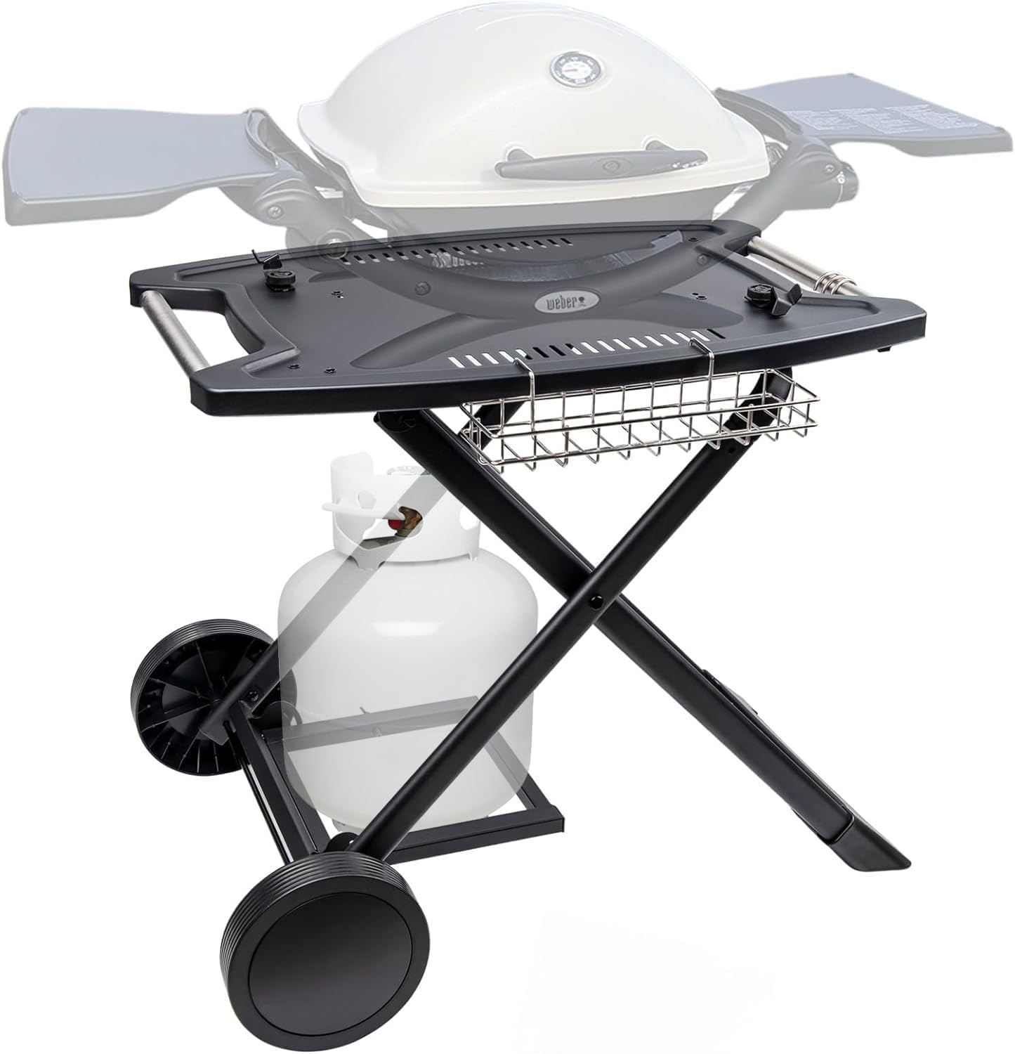 Chariot Portable Pour Barbecue Weber Q1000/Q2000 & Blackstone - Avec Rangements & Roues