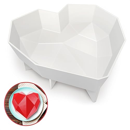 Molde de corazón rompible – Moldes de corazón flexible de silicona para hornear y congelar, molde para pasteles resistente al calor (7.3 x 6.5 x 2.2