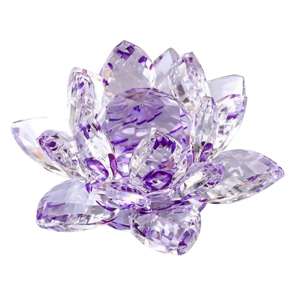 Desikixudy F Valentine Wedding Decor Lotus Flower Decor Glass Craft Collection Paperweight Table Ornaments Souvenir Gift