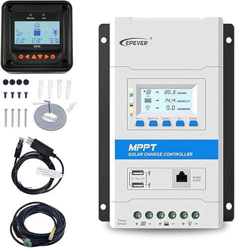 Vista 10 de EPEVER Controlador de carga solar MPPT 40A 12V/24V Auto Panel Solar Regulador de carga con pantalla LED y LCD Puerto USB doble y MT50 Medidor remoto