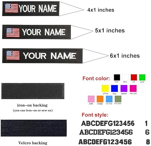 Miniatura 2 de kamao Parche militar personalizado con nombre bordado de la bandera de Estados Unidos, parche con gancho y lazo para mochilas, uniforme de camisa de