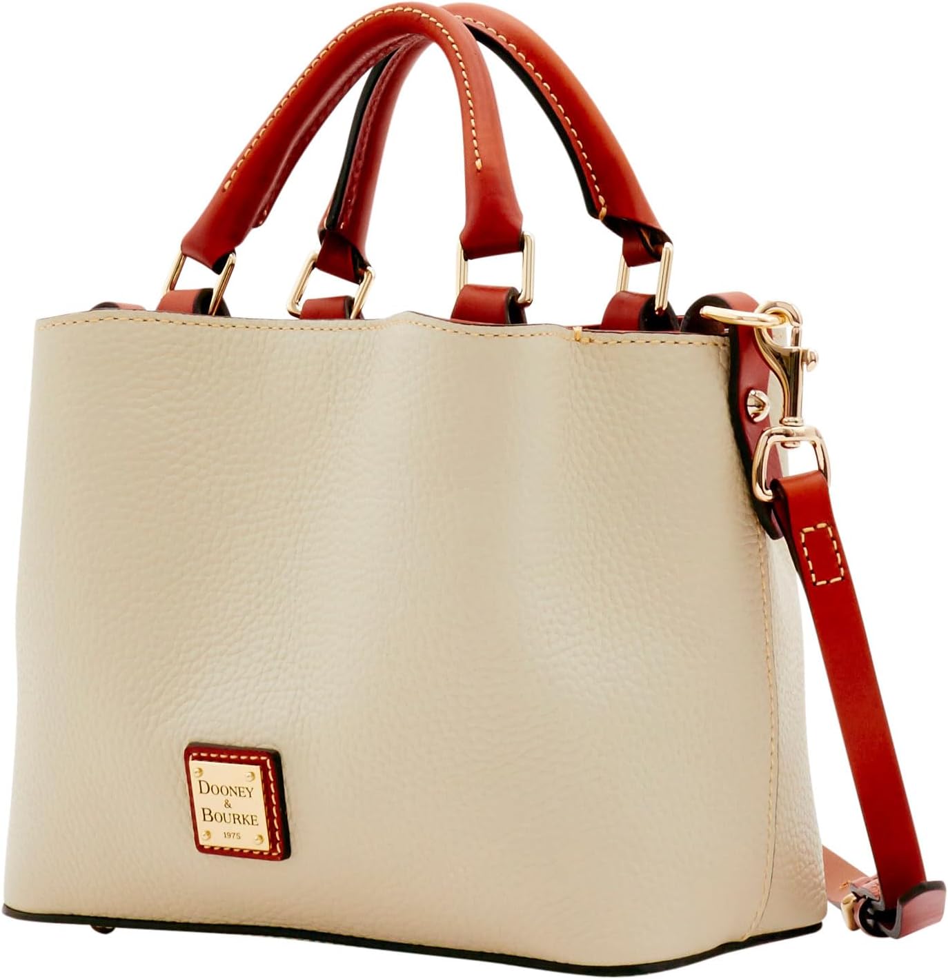Dooney & Bourke Women's Mini Barlow Satchel in Pebble Grain Leather, Small Handbag with Adjustable, Detachable Shoulder Strap
