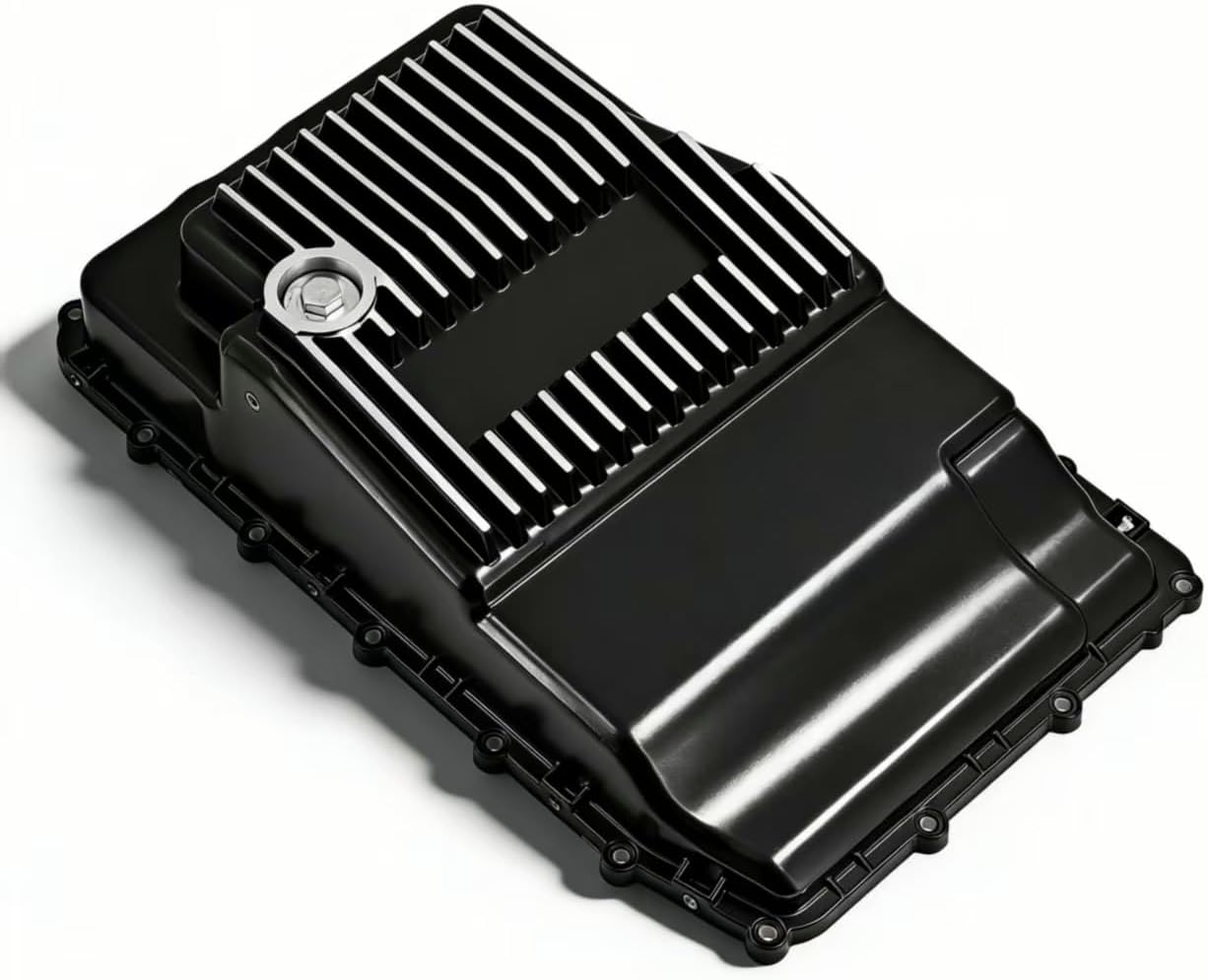 328053110 Heavy-Duty Cast Aluminum Deep 10R80 Transmission Pan (Brushed) Fit for Ford F150 Expedition Mustang Explorer Ranger Bronco 2017-2025 Fit for Lincoln Navigator 2018-2025 Replaces# 328053120