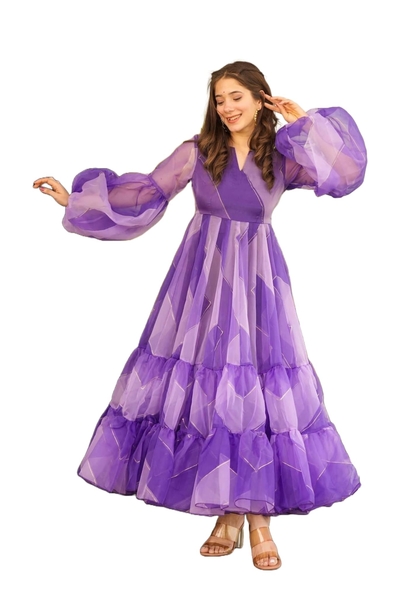 Vaani CreationPrinted Fit & Flared Midi Dress