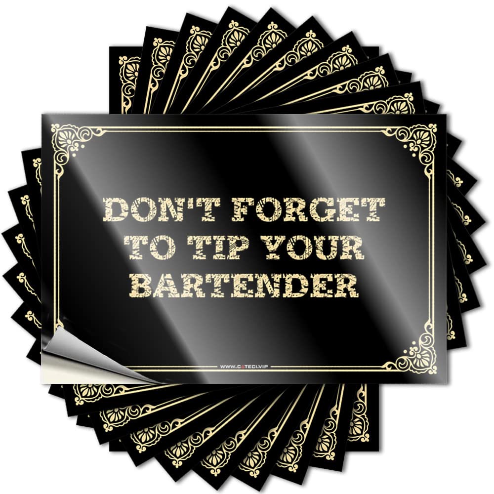 Fzfn Colour Decore For Room Punk Bumper - Don't Forget To Tip Your Bartender Removable Decal Door Easy Peel For Math(8X12cm)