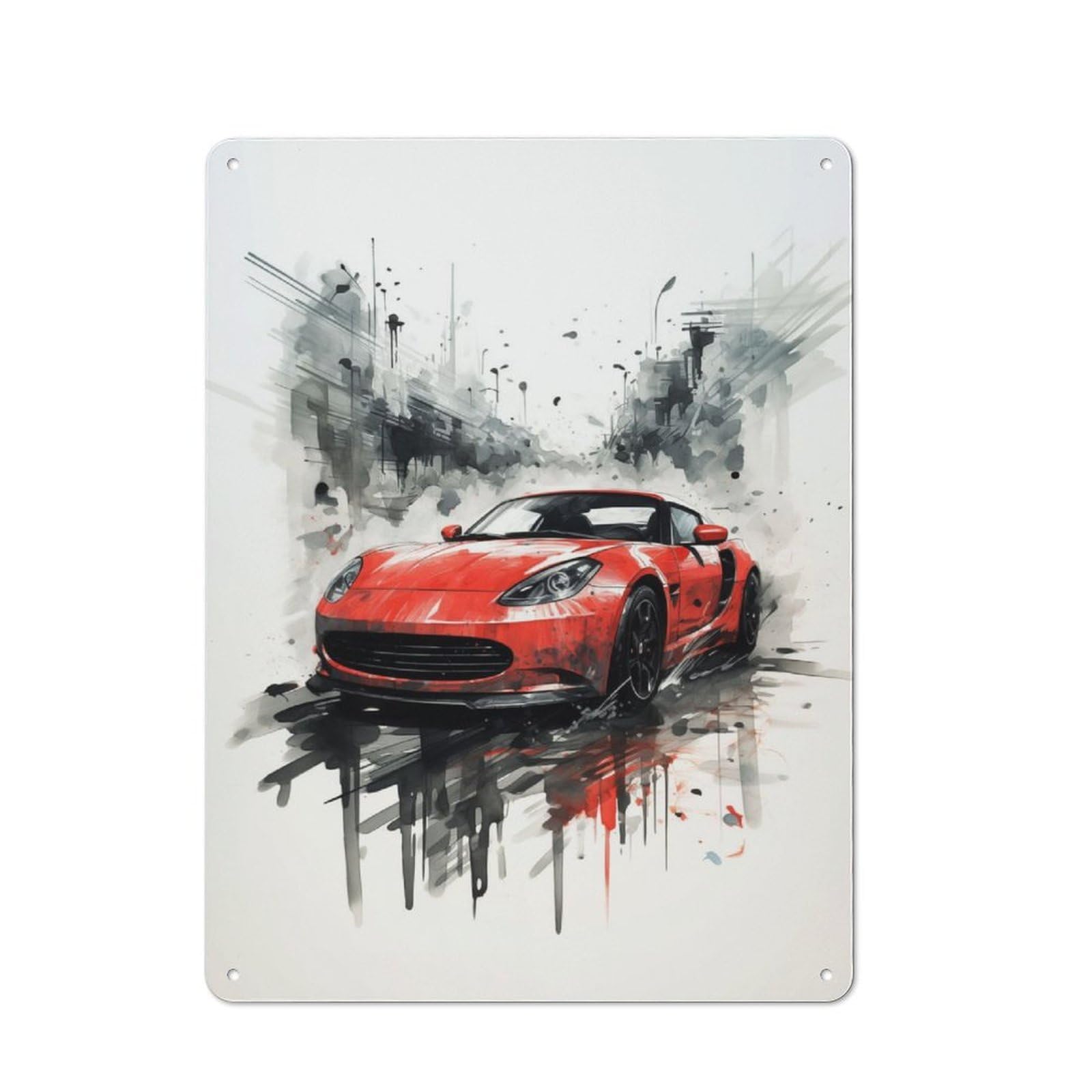 Junmoney Graffiti Style Watercolor Retro Metal Wall Sign 40X30cm For Hobby Room Or Studio, For Garage, Workshop And Man Cave Decoration