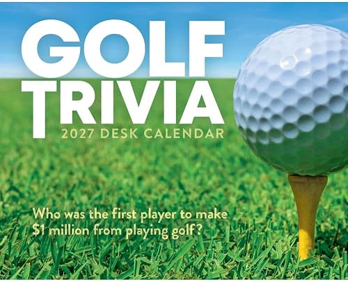 Carousel Worldwide Golf Trivia 2027 Desk Calendar – Daily Golf Facts, Quizzes, and Trivia, Tear-Off Desk Calendar, 6″ × 5″, Gift