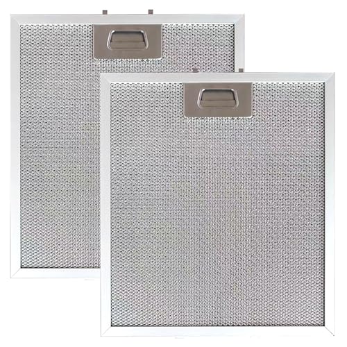 Filtre de hotte de cuisinière argenté en lot de 2 pièces taille 10.51x12.01