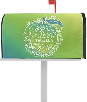 Magnetic Mailbox Cover Tequila Ombre Green Lemon and Leaves Fruits Standard Size Removable Post Letter Box Cover Waterproof Garden Yard Outdoor Decoration