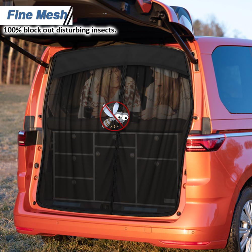 Zanzariera Compatibile con VW T7 per Portellone Posteriore - Zanzariera Magnetica Tenda Parasole contro Insetti e Sole, Rete Ombreggiante Campeggio