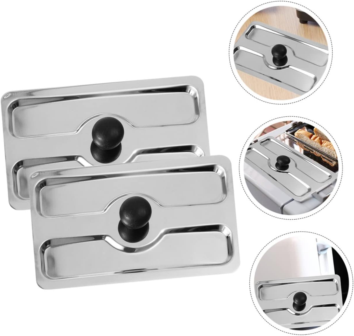 2pcs Stainless Steel Toaster Cover Upper Lid for Bread Makers and Breakfast Appliances Dustproof Kitchen Device Cover Compatible with Toasters and Bread Machines
