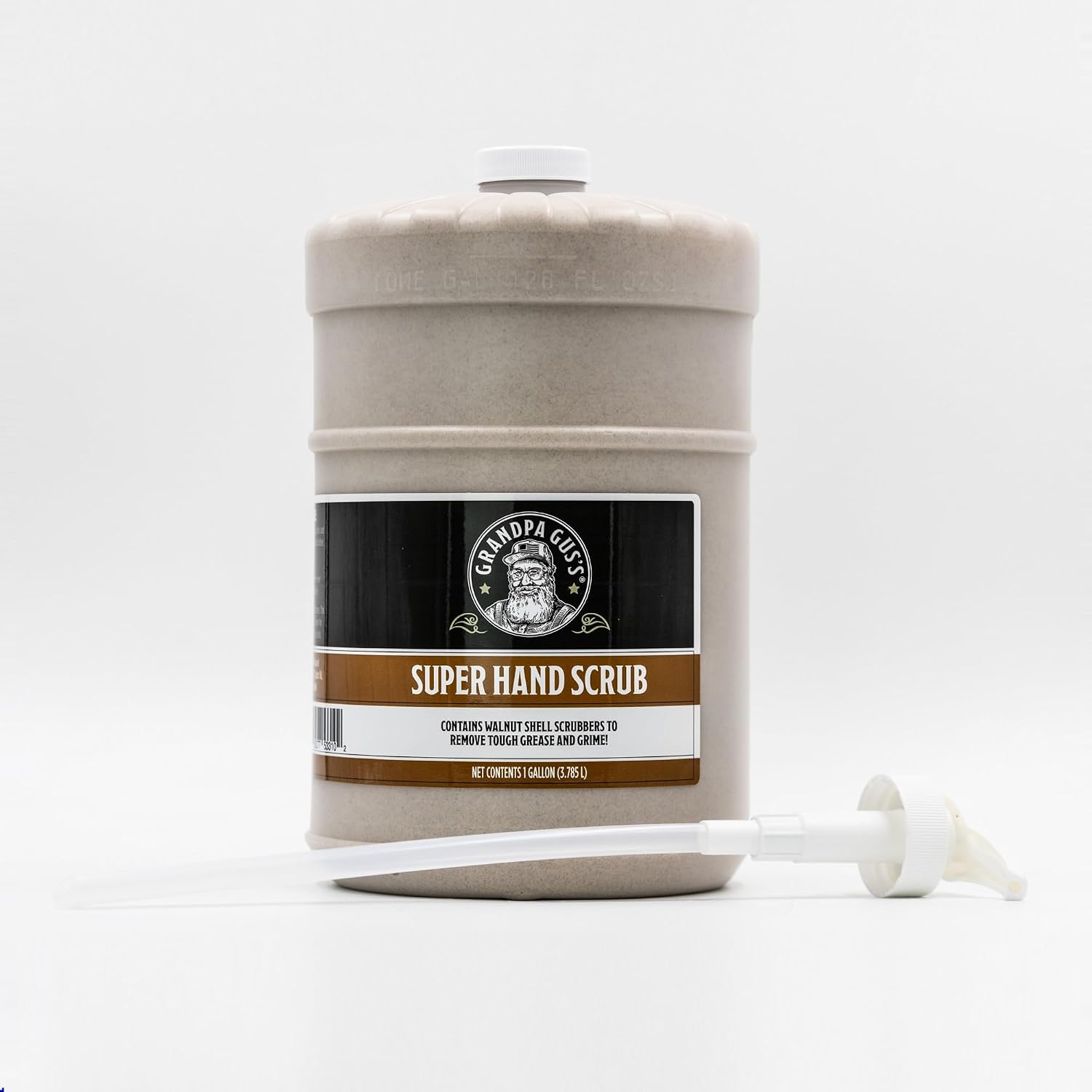 Grandpa Gus's Super Hand Scrub, Walnut Shell Scrubbers, Natural Handsoap, Degreaser For Automotive Mechanics, Cleans and Removes Grease, Grim, Paint, Adhesive, Carbon, Tar, Ink, Scratch Wax (1 Gallon)