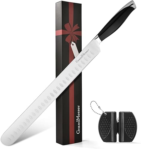 Cuchillo para cortar rebanadas, cuchillo de pechuga de 12 pulgadas, diseño de mango ergonómico, para cortar barbacoa, pavo y jamón, carne asada con