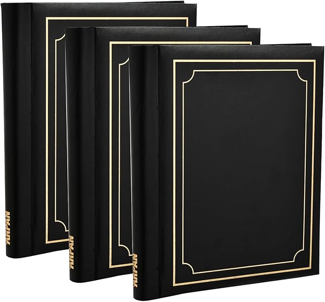 3 x Arpan Self Adhesive Large Photo Albums Totaling 60 Sheets 120 Sides - (Black)