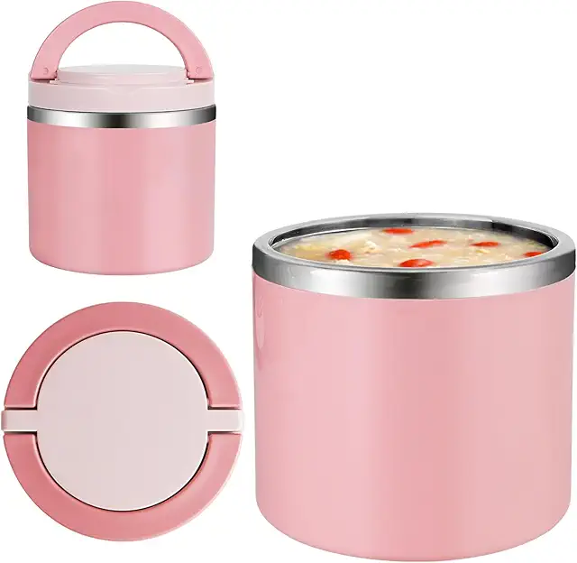 Stainless Steel Thermal Food Flask - Leak-Proof Lunch Box for Hot Meals