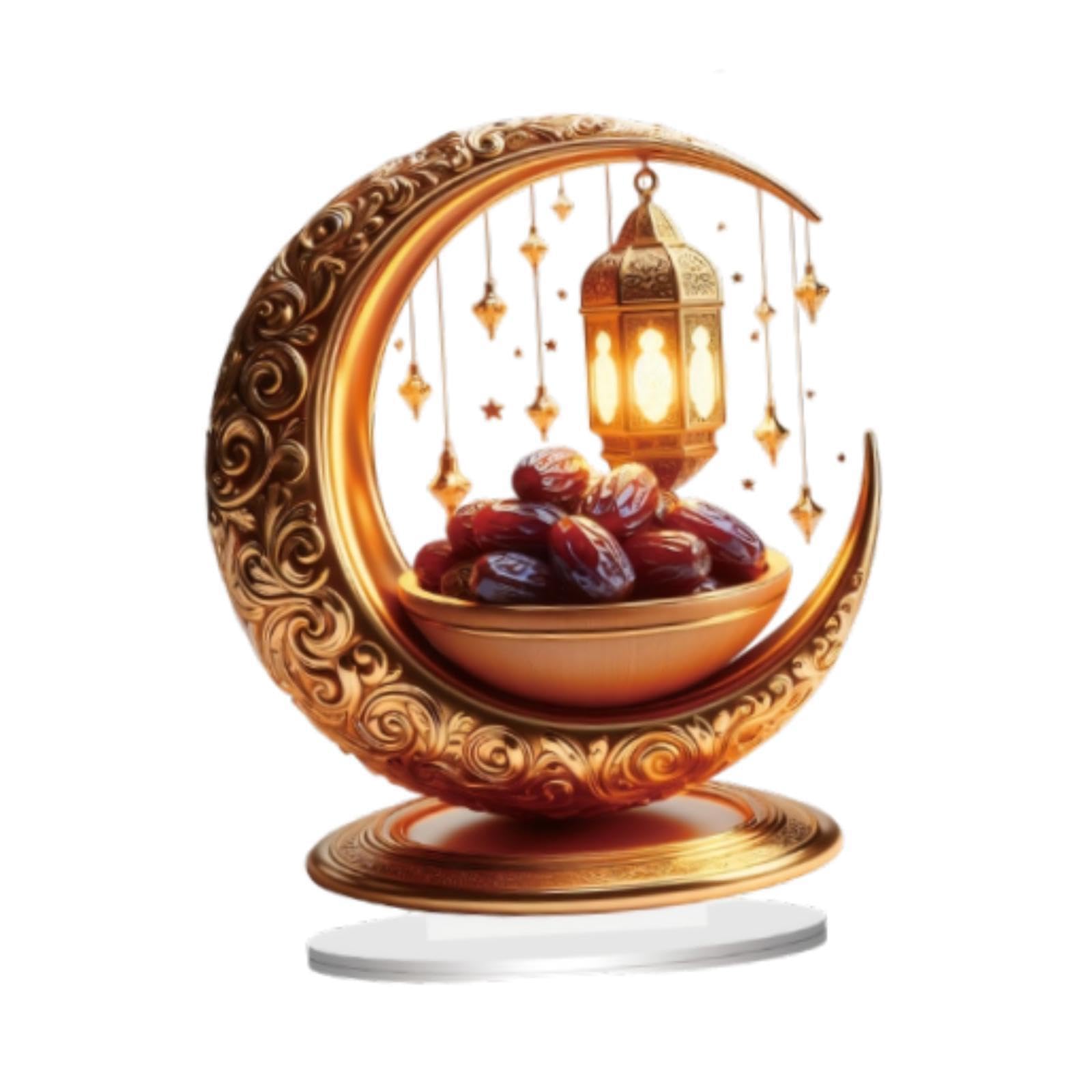ALCXAZS Festive Eid Mubarak Ornaments Craftsmanship Elegant, Style A