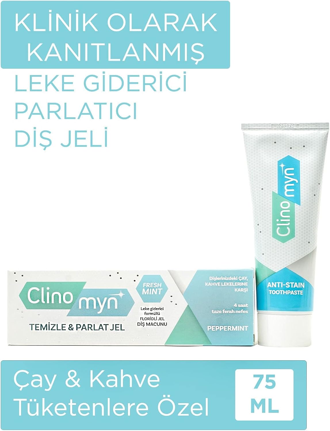CLINOMYN Fresh Temizleme Parlatma Jel Diş Macunu, 75 ml