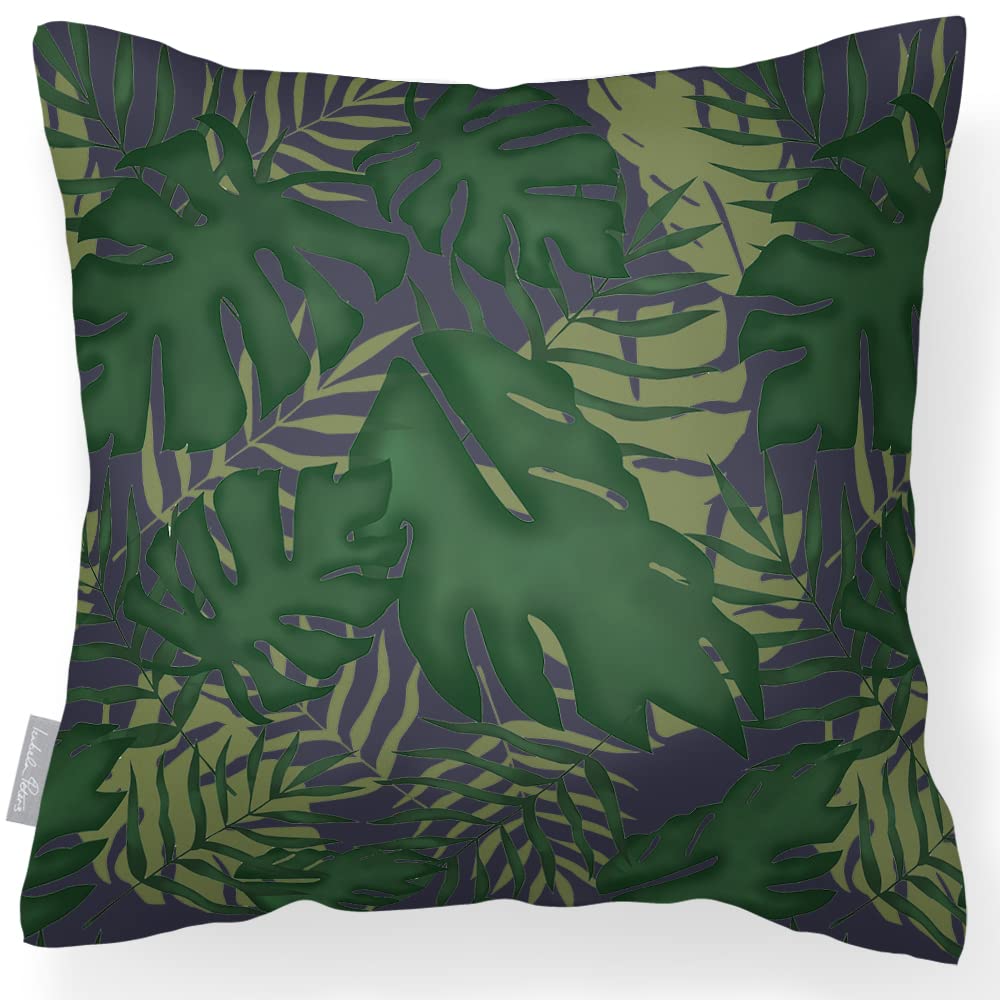 Izabela Peters Palm - Graphite Outdoor Cushions Waterproof, 43 Cm, Filled Outdoor Cushion, Garden Furniture Cushions, Outdoor Seat Cushions, Garden Chair Cushions