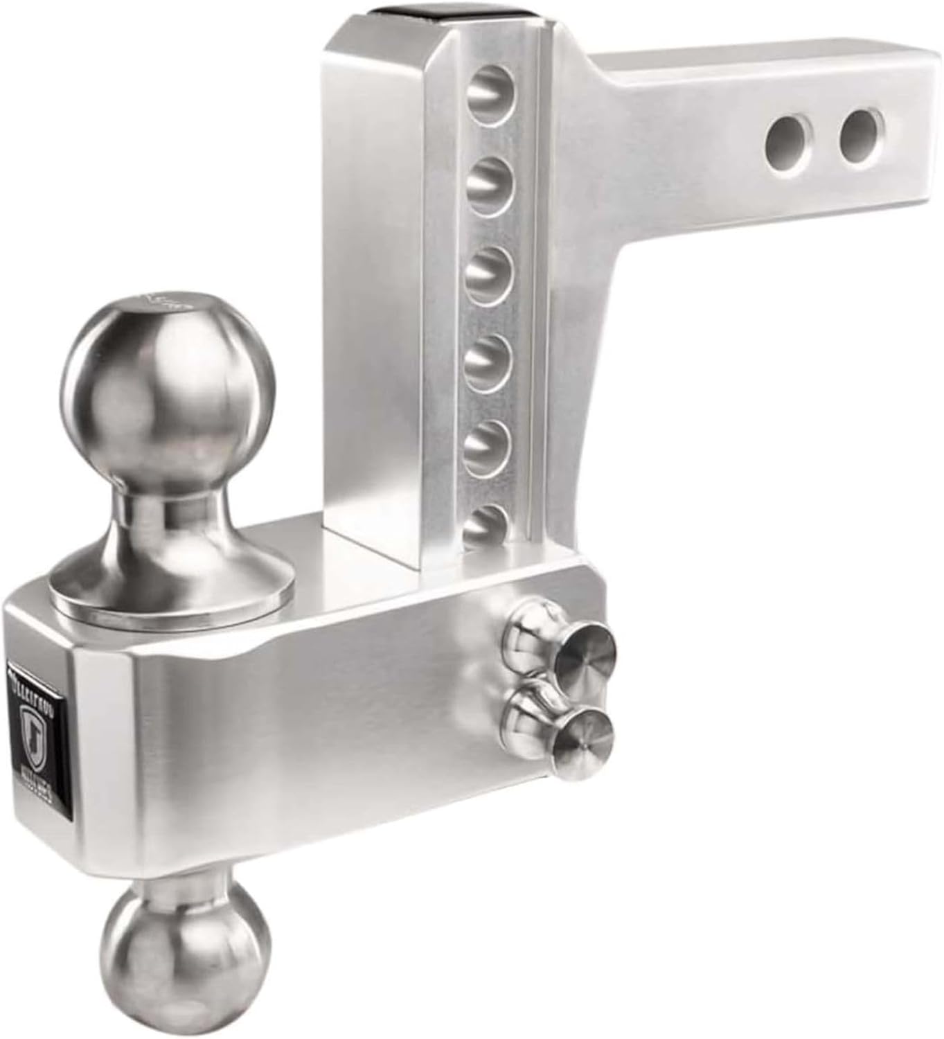 Bullet-Proof Hitches 2 Inch Aluminum Adjustable | 14000 lb Capacity 4 Inch Drop Rise Dual Ball 2 Inch and 2-5/16 Inch | AL204S