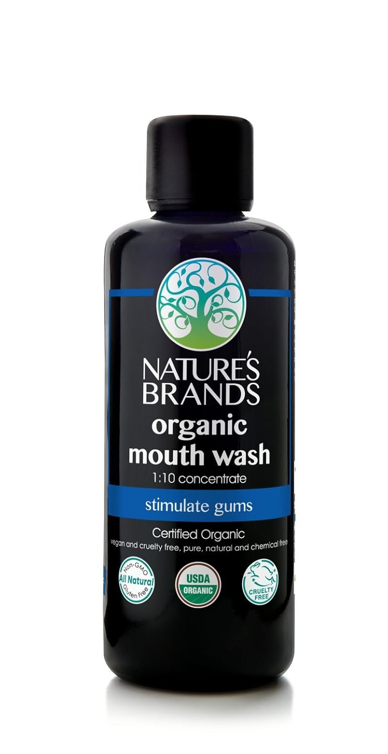 Organic Mouth Wash Concentrate by Herbal Choice Mari (3.4 Fl Oz Glass Bottle) - No Toxic Synthetic Chemicals