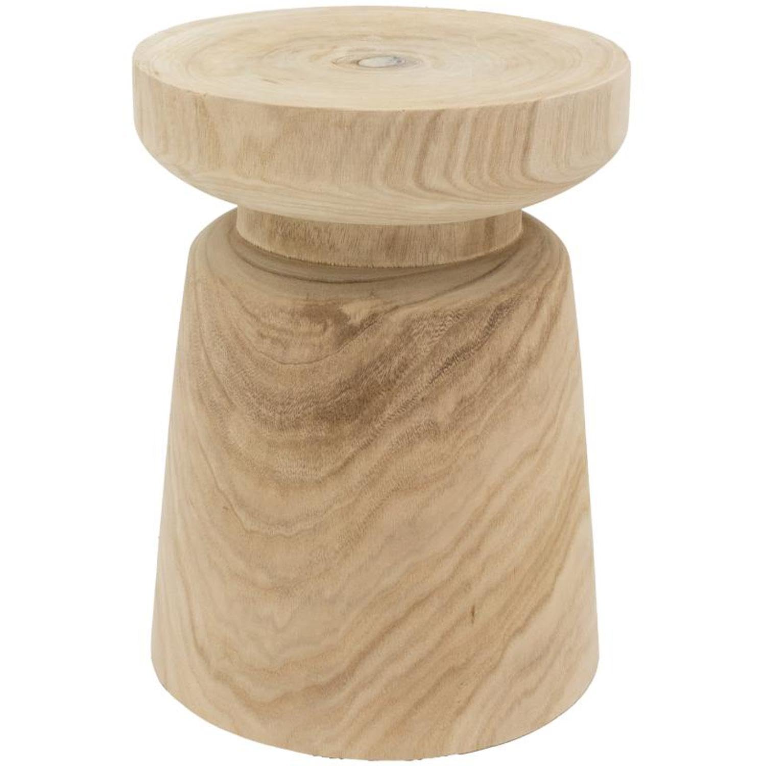 Tabouret en paulownia pour salon et chambre créant une ambiance bohème chaleureuse