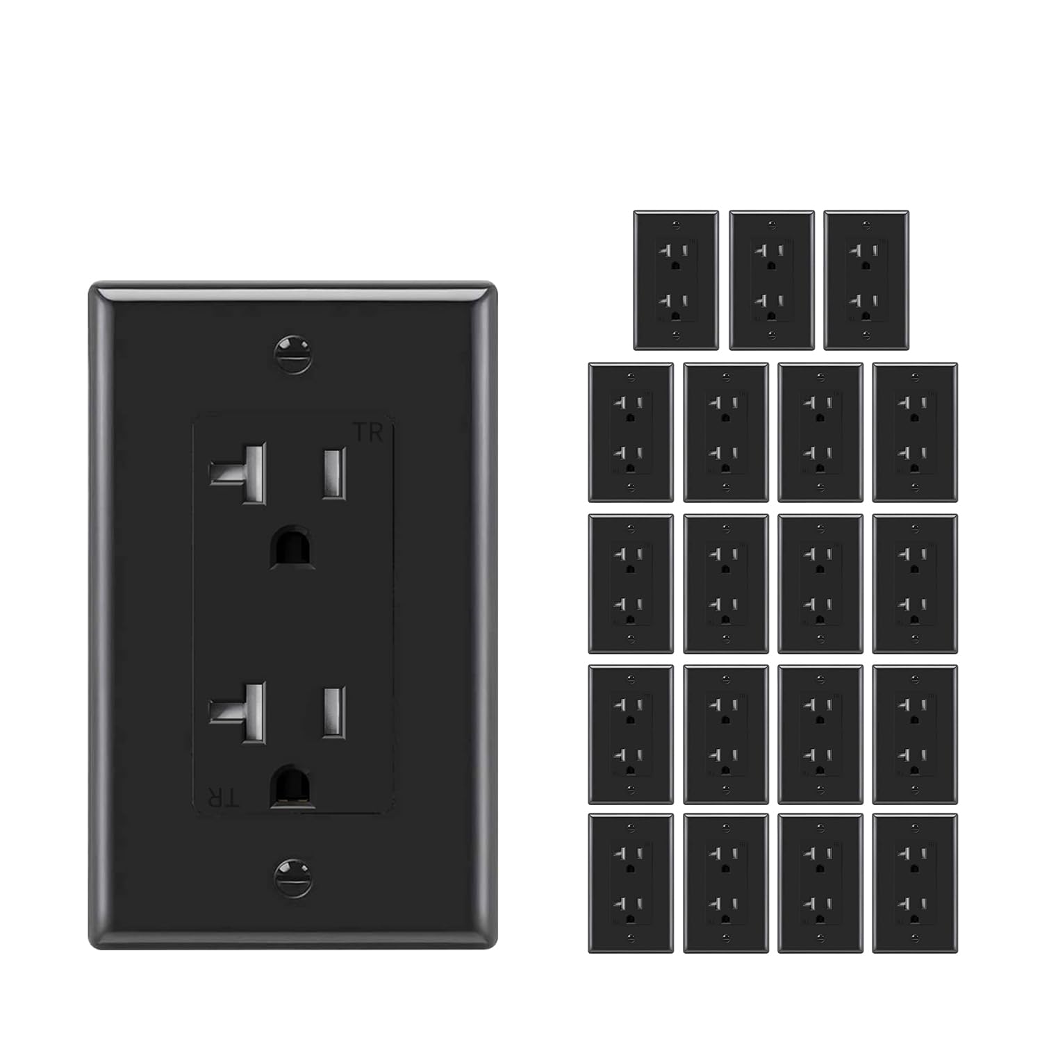 Black Outlet Covers 10-Pack Brown Tamper Resistant Outlets - 15A 125V ...