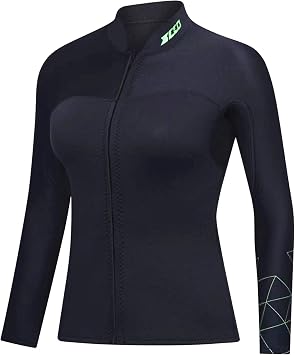 Wetsuit Top Men's 1.5mm Neoprene Wetsuits Jacket,Front Zipper Long Sleeves Diving Suit for Swimming,Snorkeling,Scuba Diving,Surfing