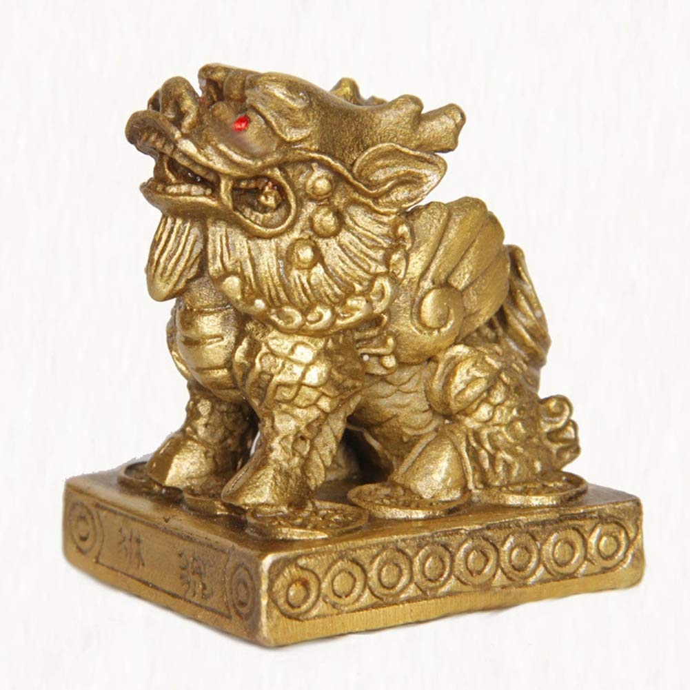 Statue Feng Shui Pi Yao en laiton pour harmoniser le salon et décorer l'entrée