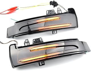 SQOFJGIGN Indicador Espejo Lateral para Mercedes para Benz W204 W176 W212 CLA A B C E S GLA GLK CLS Clase Dinámica Señal De Giro Espejo Retrovisor Luz Intermitente(Amarillo)