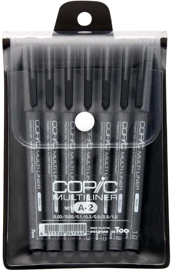Markers MLA2 Multiliner Inking Pen, Set A-2,Black