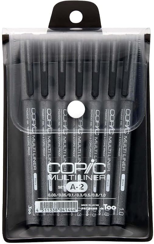 Copic Markers MLA2 Bolígrafo de tinta multiliner, juego A-2, negro