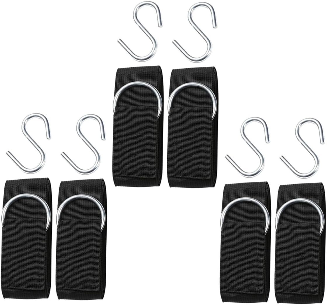 ARTIBETTER 6pcs Adjustable Nylon Hammock Rope Straps with Thickened S-Hooks for Outdoor Tree Swing Hanging and Camping Use