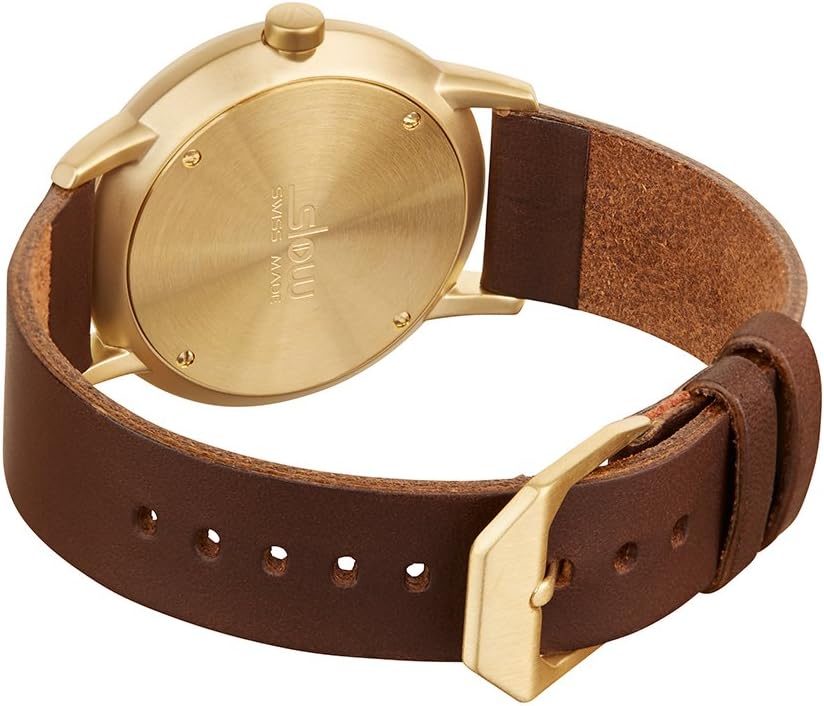 Round 08 - Dark Brown Leather, Gold Case, Gold Dial