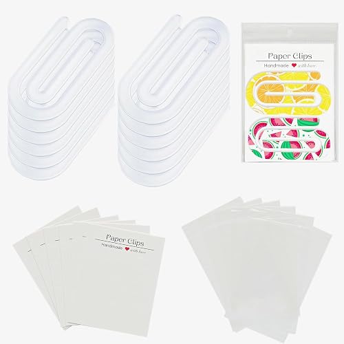 24PCS Jumbo Sublimation Paper Clips Blanks with Package Cards Bags 4x2 Inch | Giant Sublimation Paperclips, 3mm Thicken Clear Acrylic Paper Clips for DIY Crafts, Unique Gifts for Back to School Teachers