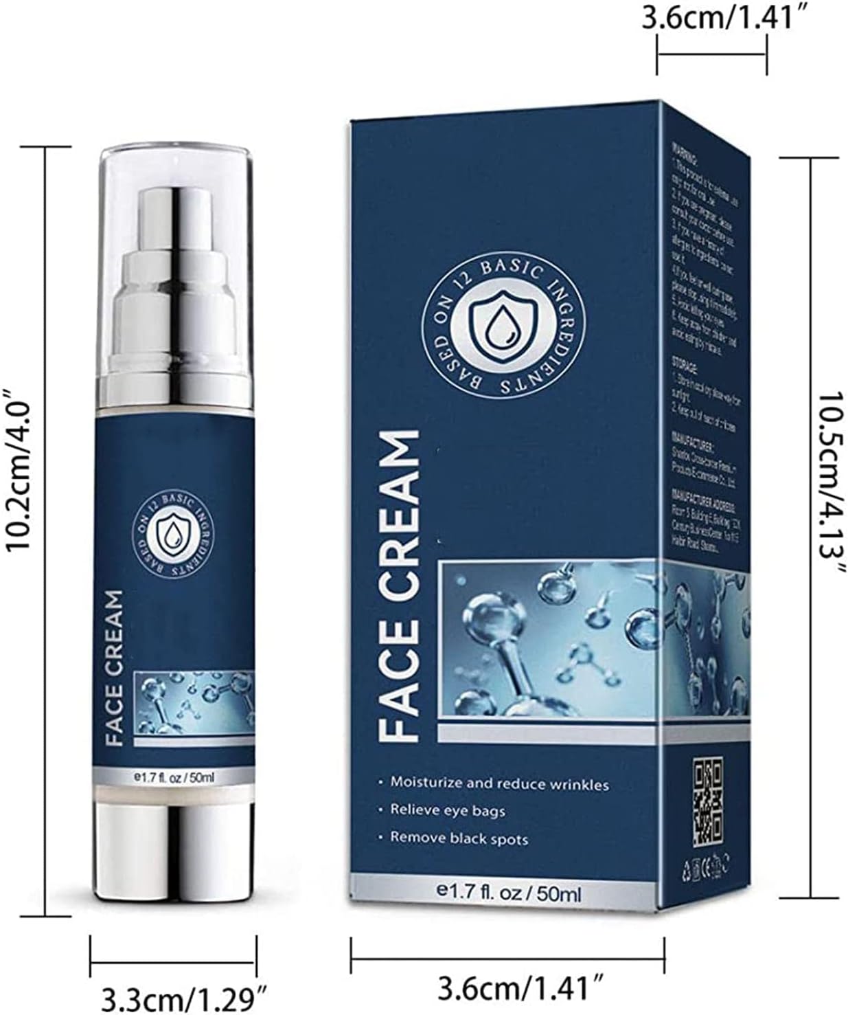 Mens Face Cream - 6 in 1 Mens Face Moisturizer, Eye Bags Treatment & Face Lotion for Men - Mens Anti Aging Cream Wrinkle & Dark Spots (2 Pcs)