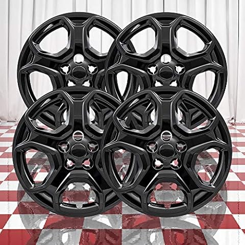 Brighter Design Set of 4 Bolt-On Front and Rear Black 5 Spoke 17" Wheel Covers for Ford Escape S 2017-2019 Cover