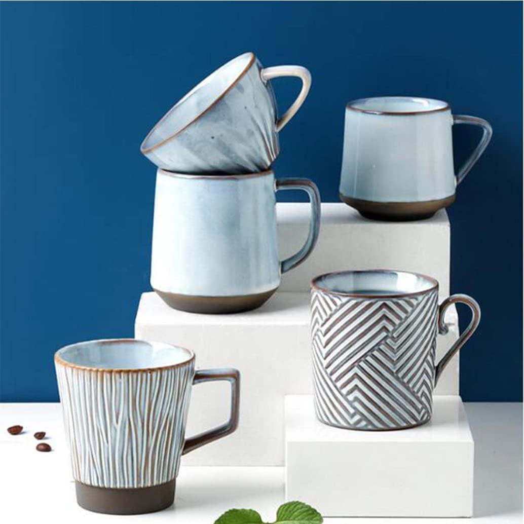 Japoński ceramiczny kubek do kawy w stylu vintage z uchwytem, ceramiczny kubek porcelanowy kubek do kawy mleka herbaty herbaty prezent dla kobiet do biura, do kuchenki mikrofalowej i zmywarki 250 ml