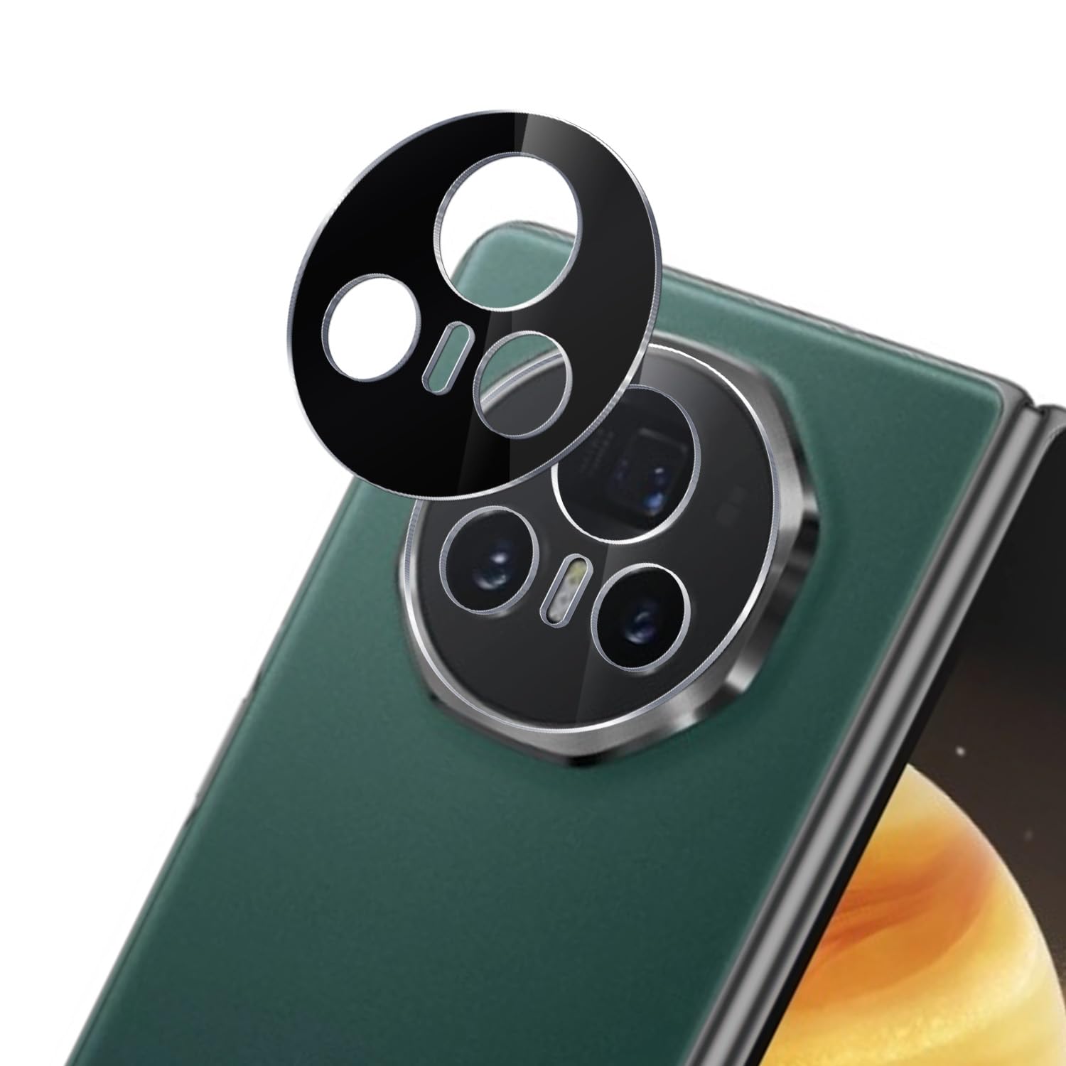MOOISVS 2 Pack for Honor Magic V3 Camera Lens Protectors, Scratch-Resistant HD Clarity Ultra-Thin Tempered Glass Camera Cover with Aluminum Edging,Individual Metal Lens Cover, Black