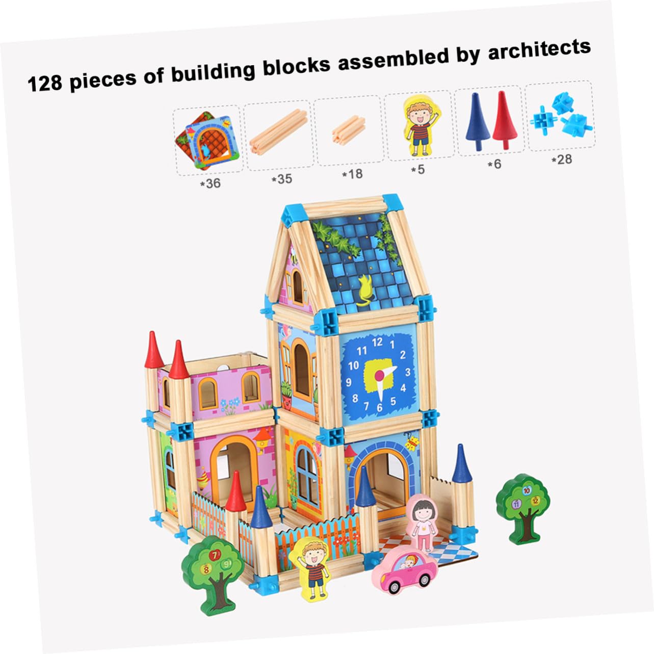 SOIMISS Casa 3d in Legno Giocattolo Montessori DIY Puzzle per Ragazzo Ragazza Creativo