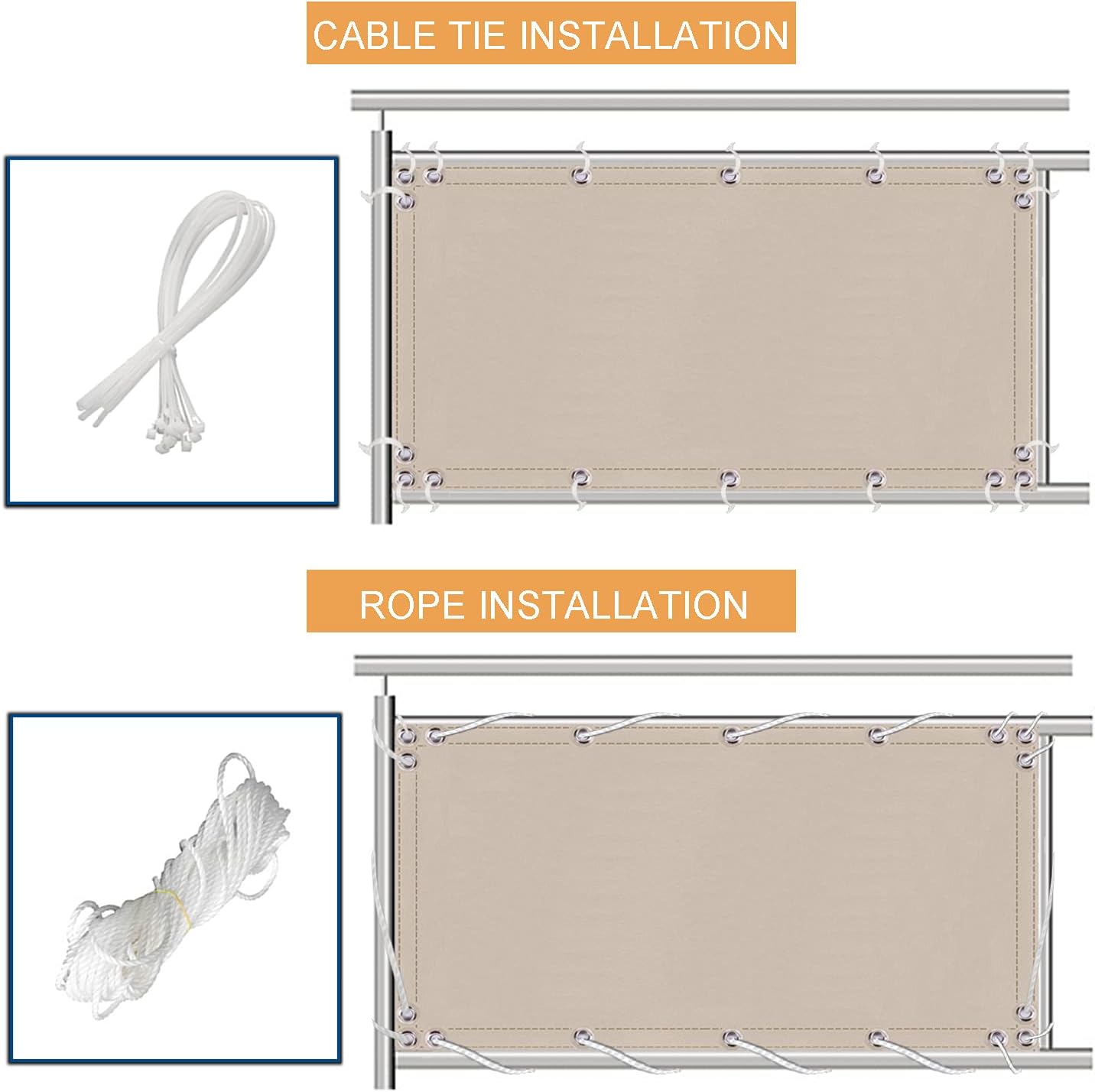 Balcony Privacy Screen 100x170cm Dark Gray Mesh Windscreen for Garden Fence Outdoor Shield Cover with Cable Ties and Rope Anti Fading Privacy Protection