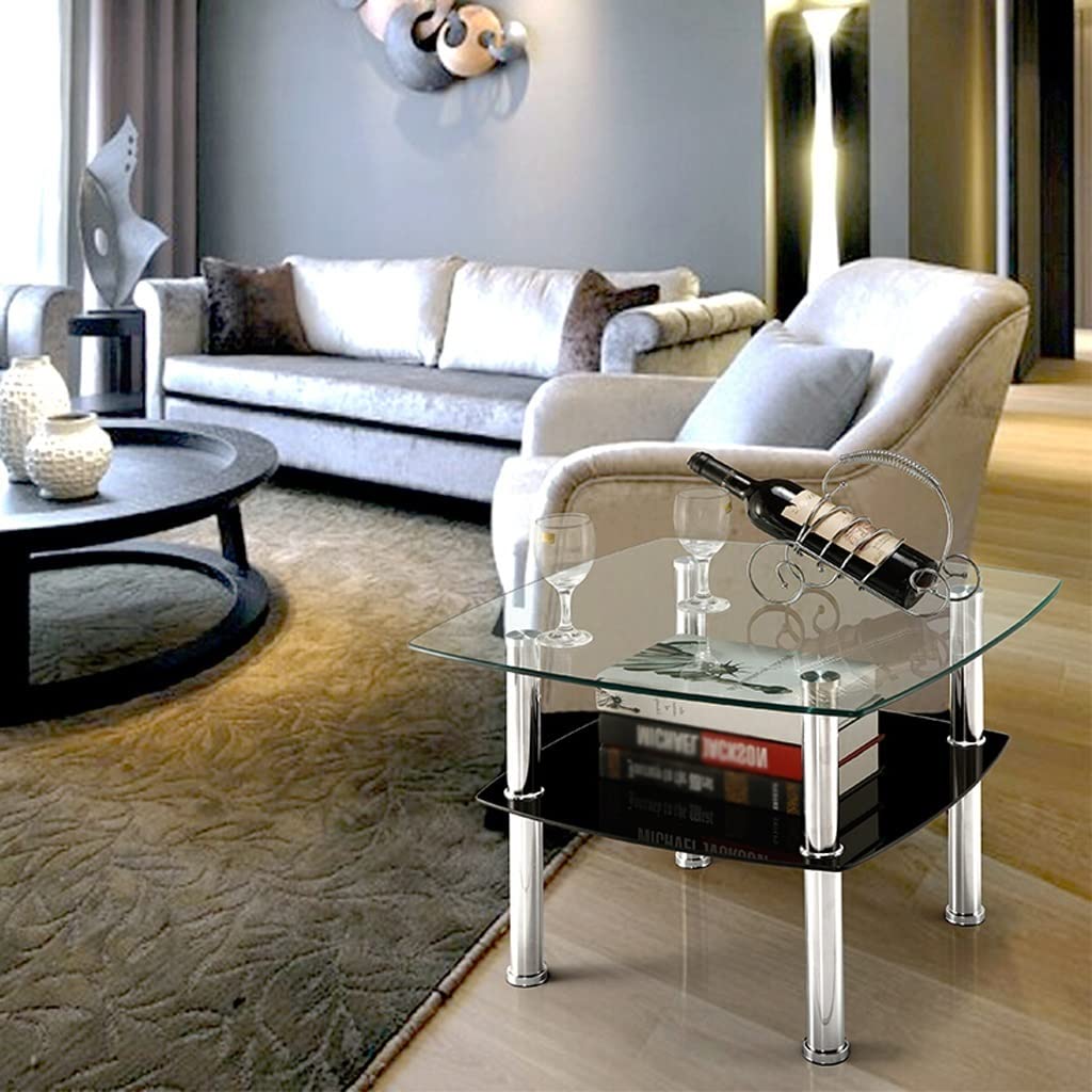 Tavolino Basso In Vetro Con Ripiano Portaoggetti Salotto Soggiorno Sala Da Pranzo Cubo Design Minimal Moderno Elegante Arredo Luxury Z 87 50x45x33 Cm 89617341