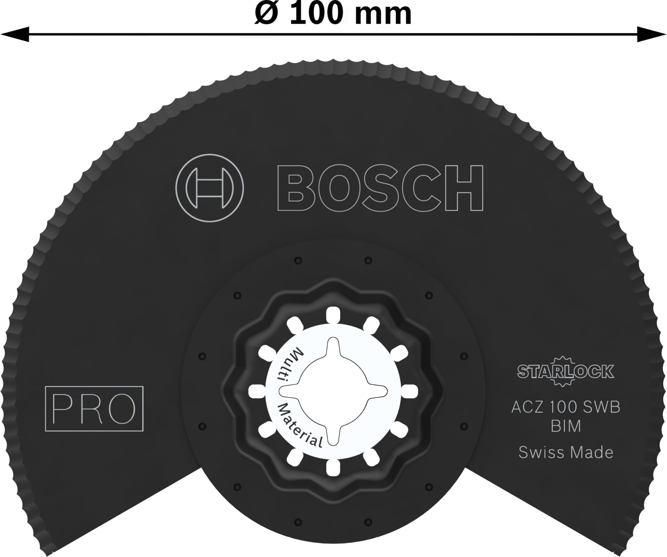 Bosch 1x Lame pour outil multifonctions PRO Multi Material ACZ 100 SWB (pour Feutre de toit, Polystyrène PS, Ø 100 mm, Professional Accessoire Outil multifonction)