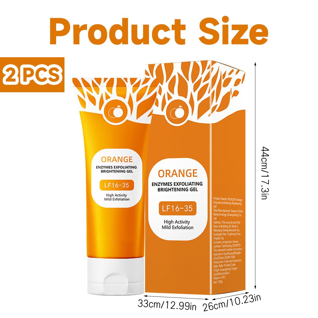 2 Pezzi Gentle Exfoliating Orange, Detergente Viso per la Pulizia Profonda della Pelle,Adatti per Uomini e Donne