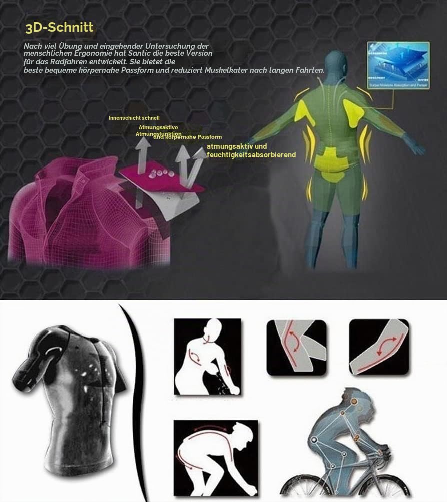 Triathlon-Suit Damen-Radsportanzug ärmellos mit Tasche schnell trocknend Sommer-Radtrikot-Set Large