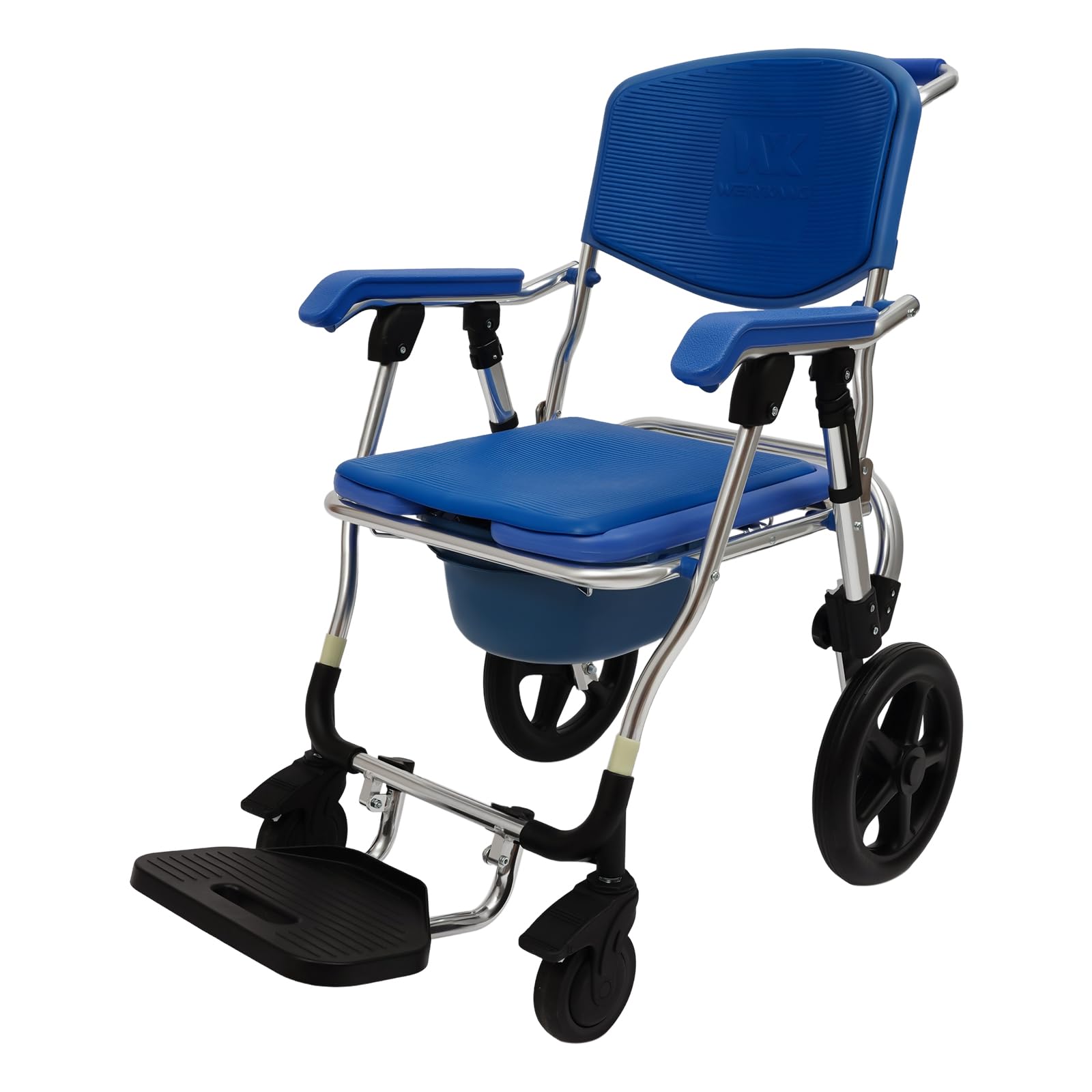 Silla de baño con ruedas, silla de ducha para personas mayores, silla de ruedas, ayuda para limpiar glúteos, capacidad de carga de 125 kg, para personas mayores