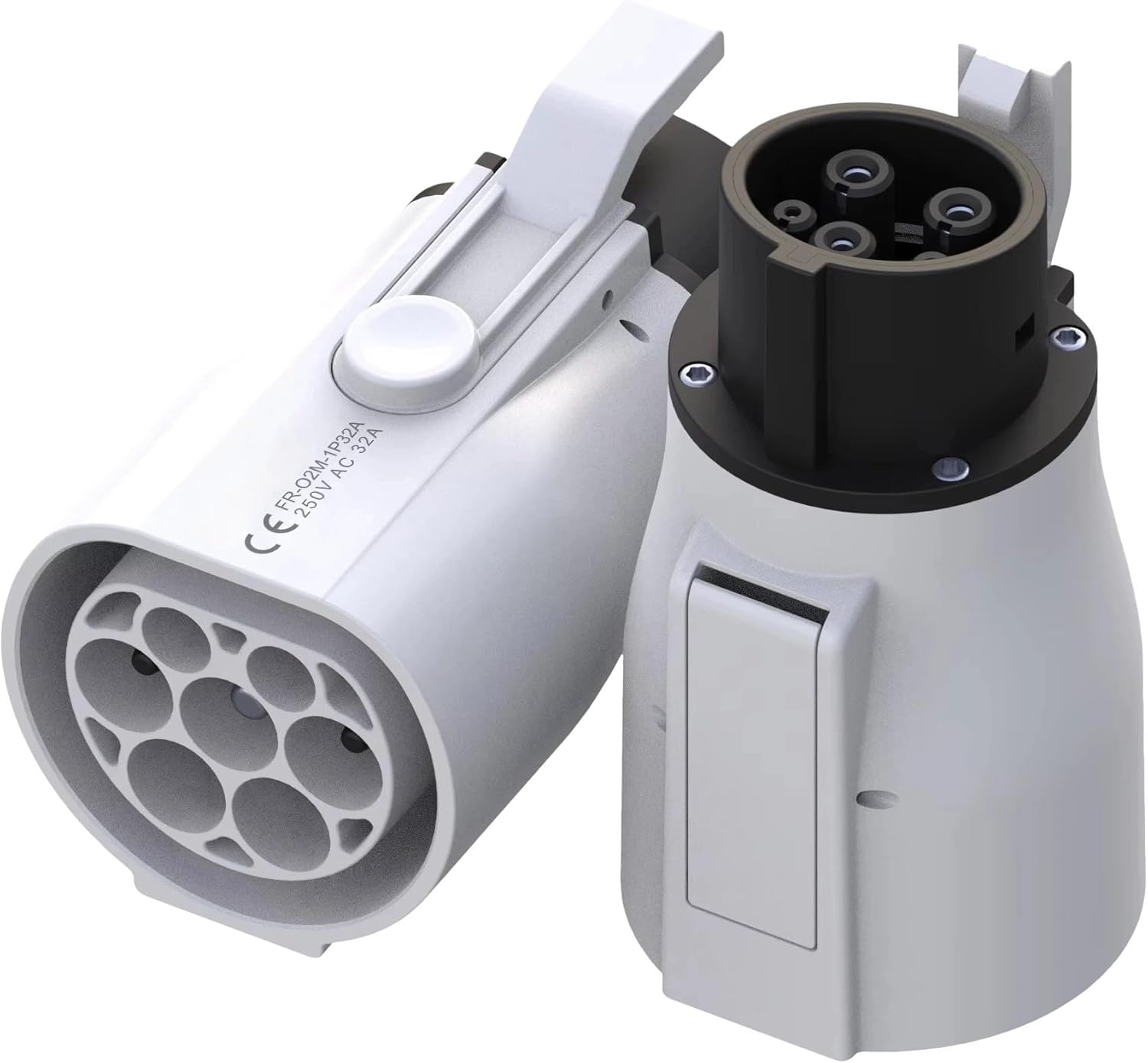 Type 2 to Type 1 EV Charging Adapter, IEC 62196-2 to J1772 Charger Connector, 32A 7kW 250V Max, AC Only