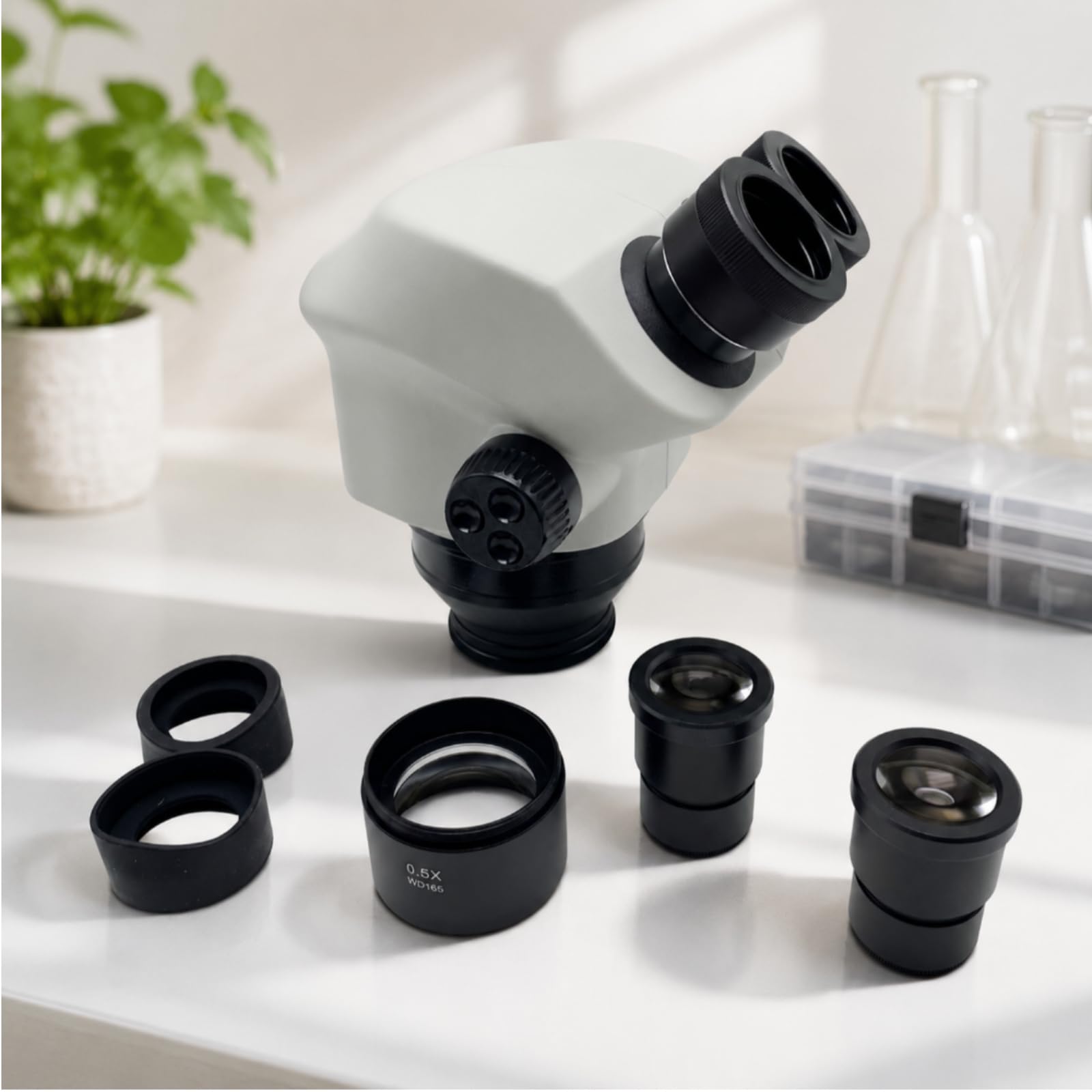 Schmuck Inspektionsmikroskop Stereomikroskop Binokularmikroskop Laborgerät Optikgerät mit Ruckfreiem Fokus Ergonomische Okulare Robustes Gestell für Präzisionsprüfung Werkbank Ausbildung