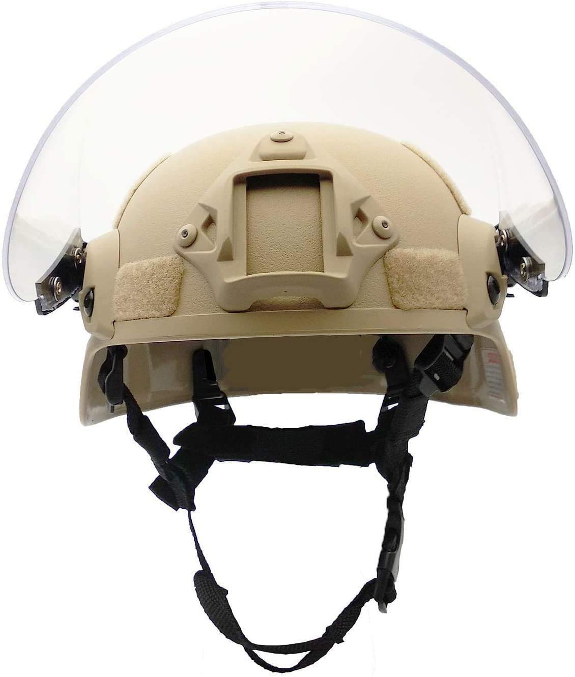 Sryle Fast Protective Helmet with Transparent Sunshade Sliding Goggles and NVG Bracket and Side Rails